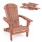 Costway Folding Adirondack Chair Set of 1/4 with High Backrest & Wide Armrests Wooden Brown